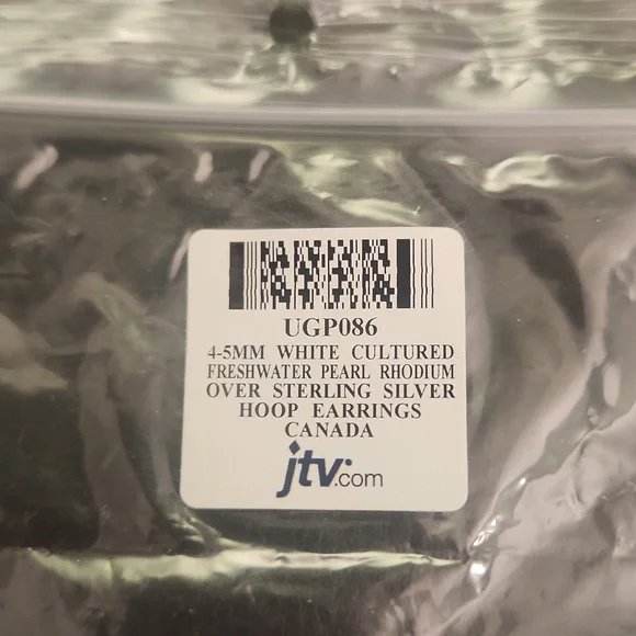 White Pearl Hoop Earrings - Picture 2 of 3